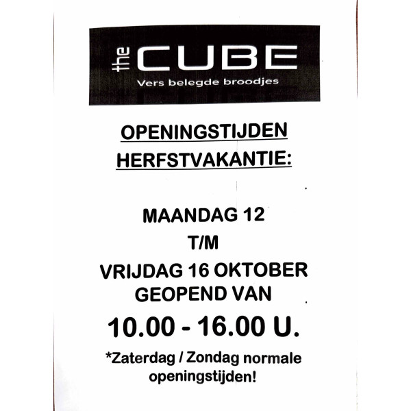 WIJZIGING OPENINGSTIJDEN! WIJZIGING OPENINGSTIJDEN!